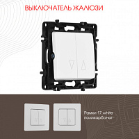 Выключатель жалюзи, 10A 250V 217.38-2.white Arte Milano