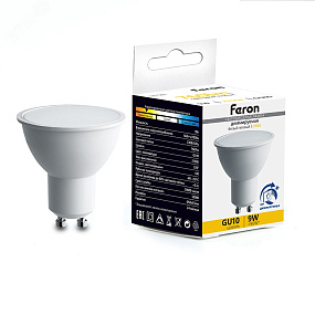 Лампа светодиодная LED 9вт 230в GU10 теплый диммируемая LB-561 51061 FERON