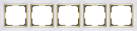 Рамка на 5 постов (белый/золото) Werkel WL03-Frame-05-white-GD