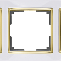 Рамка на 5 постов (белый/золото) Werkel WL03-Frame-05-white-GD