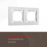 Рамка из поликарбоната на 2 поста 503.06-2.silver Arte Milano