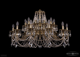 Литая подвесная люстра с хрусталем Bohemia IVELE Crystal 1703/24/360/C/GW