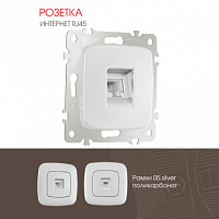 Розетка интернет, RJ45 205.45-1.silver Arte Milano