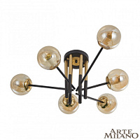 Потолочная люстра Arte Milano 273708/6 BK/GD