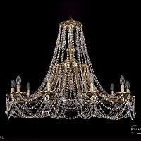 Литая подвесная люстра с хрусталем Bohemia IVELE Crystal 1771/10/340/C/GB