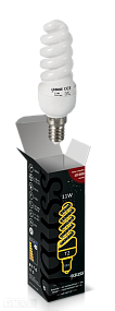 Лампа люминесцентная GAUSS 171111 T2 SPIRAL 220-240V 11W 2700K E14