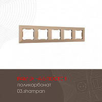 Рамка из поликарбоната на 5 постов 503.03-5.shampan Arte Milano