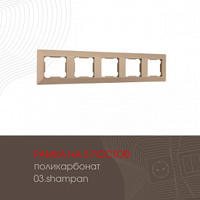 Рамка из поликарбоната на 5 постов 503.03-5.shampan Arte Milano
