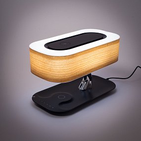 Светодиодная настольная лампа с регулировкой яркости, беспроводным зарядным устройством для смартфонов, и встроенной Bluetooth-колонкой CITILUX Ньютон CL803042