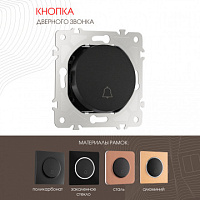 Кнопка дверного звонка, 10A 250V 202.36-1.black Arte Milano
