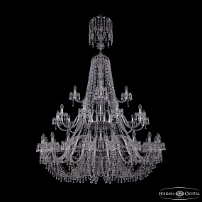 Большая хрустальная люстра Bohemia IVELE Crystal 1410/20+10+5/530/XL-200/3d Ni V0300