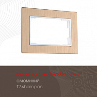 Рамка из алюминия для двойной розетки 503.12-double.shampan Arte Milano