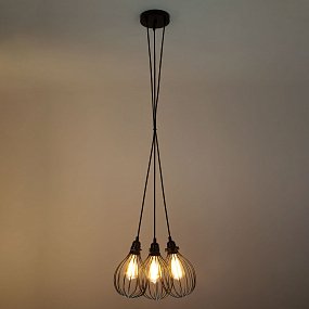 Подвесной светильник в стиле лофт Eurosvet Moll 50059/3 черный
