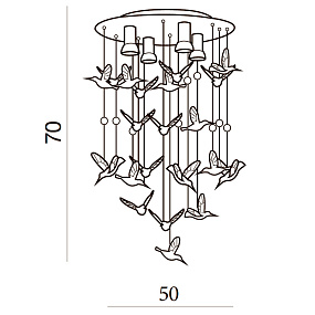 Каскадная люстра Azzardo Birds AZ2449