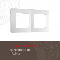 Рамка из поликарбоната на 2 поста 517.17-2.silver Arte Milano