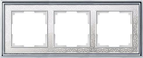 Рамка на 3 поста (хром/белый) Werkel WL77-Frame-03