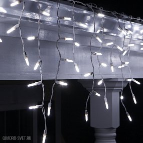 Гирлянда Бахрома, 5х0.7м., 250 LED, холодный белый, без мерцания, черный ПВХ провод. 05-1751
