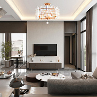 Потолочная хрустальная люстра Arte Milano 372409/6/100/470 GD