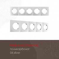 Рамка из поликарбоната на 5 постов 502.04-5.silver Arte Milano