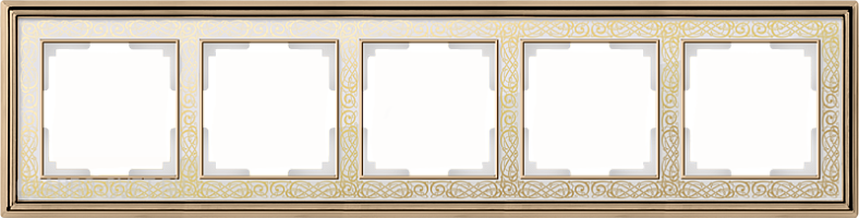Рамка на 5 постов (золото/белый) Werkel WL77-Frame-05