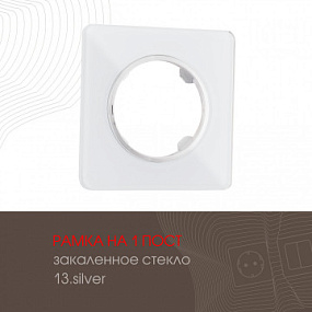 Рамка из закаленного стекла на 1 пост 502.13-1.silver Arte Milano