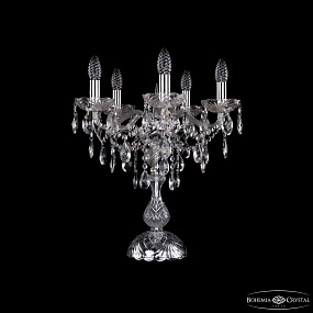 Настольная лампа с хрусталем Bohemia IVELE Crystal 1415L/5/141-47 Ni