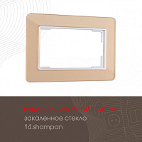 Рамка из закаленного стекла для двойной розетки 503.14-double.shampan Arte Milano