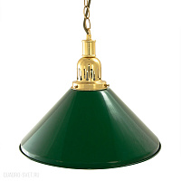 Бильярдный светильник на один плафон «Evergreen» (золотистая чашка, зеленый плафон D35см) 75.012.01.0