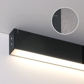 Линейный светодиодный накладной односторонний светильник 53см 10Вт 3000К черная шагрень Elektrostand