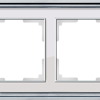 Рамка на 2 поста (хром/белый) Werkel WL17-Frame-02
