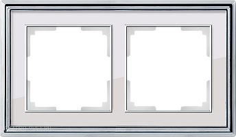 Рамка на 2 поста (хром/белый) Werkel WL17-Frame-02