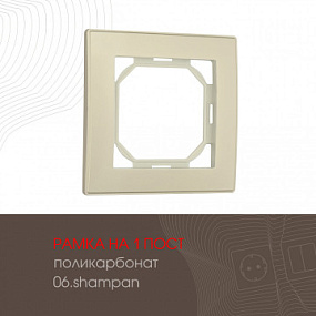 Рамка из поликарбоната на 1 пост 503.06-1.shampan Arte Milano