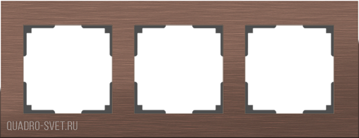 Рамка на 3 поста (коричневый алюминий) Werkel WL11-Frame-03