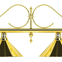 Бильярдный светильник на четыре плафона «Classic» (витая золотистая штанга, золотистый плафон D35см) 75.007.04.0
