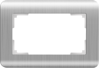 Рамка для двойной розетки (серебряный) Werkel WL12-Frame-01-DBL