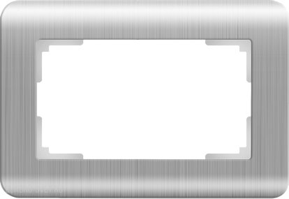 Рамка для двойной розетки (серебряный) Werkel WL12-Frame-01-DBL