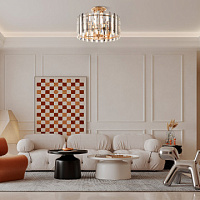 Потолочная хрустальная люстра Arte Milano 375209/5/80/390 GD