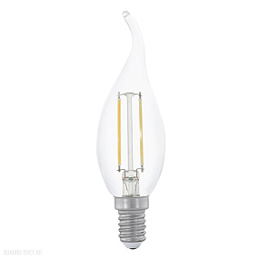 Лампа светодиодная филаментная"Cвеча на ветру", 2W (Е14), 2700K, 180lm, прозрачный EGLO LM_LED_E14 11493