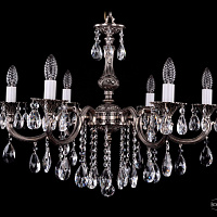 Литая подвесная люстра с хрусталем Bohemia IVELE Crystal 1702/6/265/B/NB