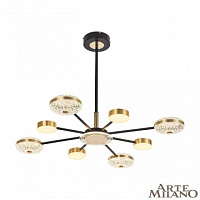 Большая светодиодная люстра Arte Milano 272069/8 BK/GD