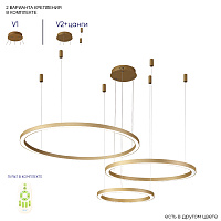 Большая светодиодная люстра Crystal Lux FORTUNA SP158W LED GOLD