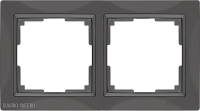 Рамка на 2 поста (серо-коричневый, basic) Werkel WL03-Frame-02