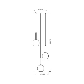 Подвесной светильник Zumaline MONIC MD1629-3B/CHROME
