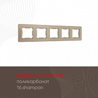 Рамка из поликарбоната на 5 постов 502.16-5.shampan Arte Milano