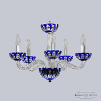 Хрустальная подвесная люстра Bohemia IVELE Crystal 1309/5/165 Ni Cl/Clear-Blue/H-1H