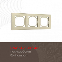 Рамка из поликарбоната на 3 поста 503.06-3.shampan Arte Milano