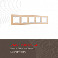 Рамка из закаленного стекла на 5 постов 503.14-5.shampan Arte Milano