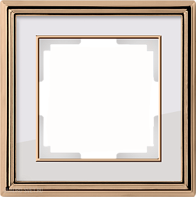 Рамка на 1 пост (золото/белый) Werkel WL17-Frame-01