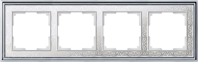 Рамка на 4 поста (хром/белый) Werkel WL77-Frame-04