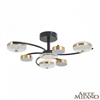 Потолочная светодиодная люстра Arte Milano 279169/3+3 BK/GD